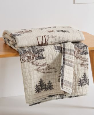 Lodge Toile Reversible Quilted Throw, 50" x 60"