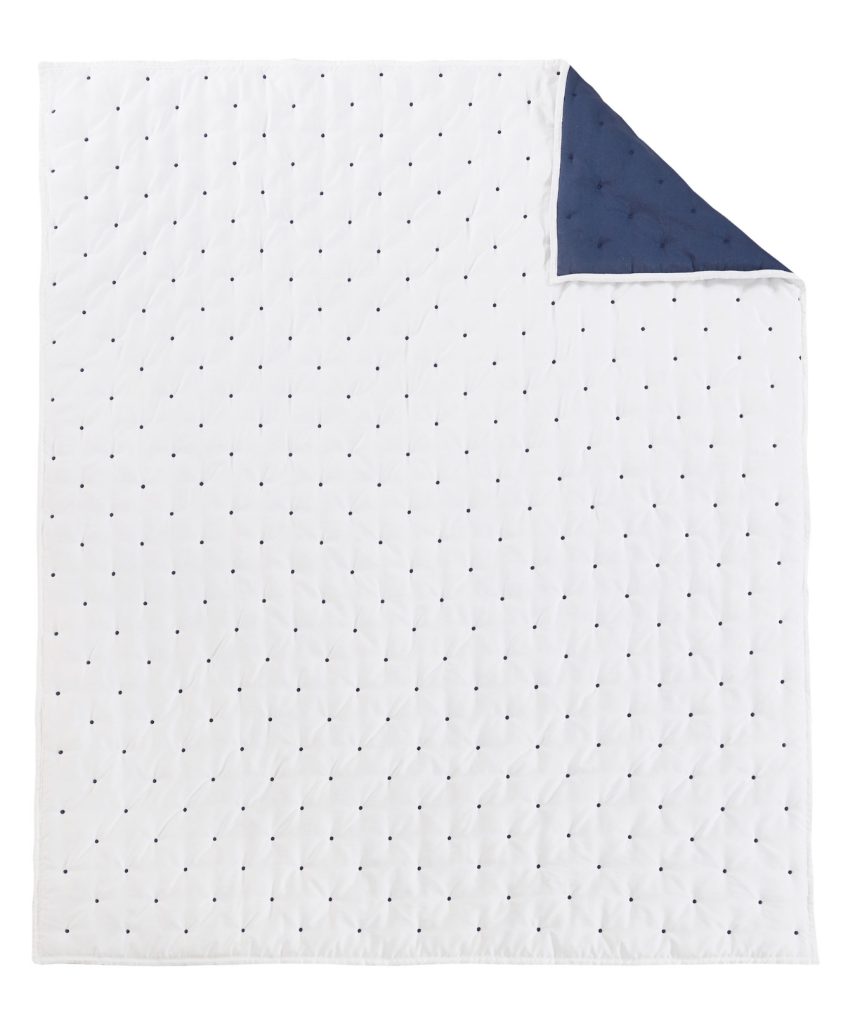 Levtex Embroidered Swiss Dot Quilted Throw, 50" X 60" In Navy
