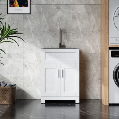 Laundry Tub Cabinet with Stainless Steel Combo