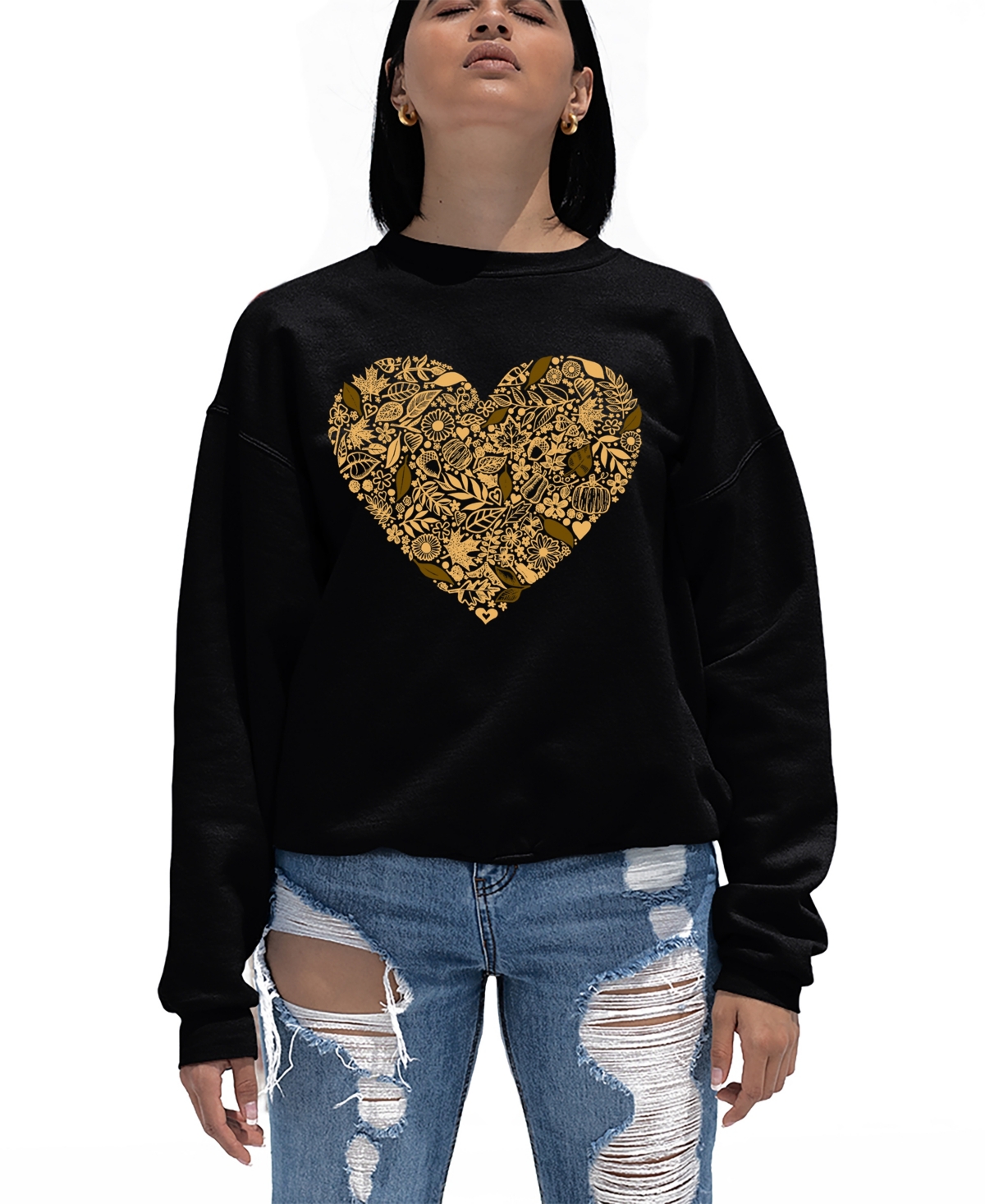 LA POP ART WOMEN'S FALL VIBES ART CREWNECK SWEATSHIRT 