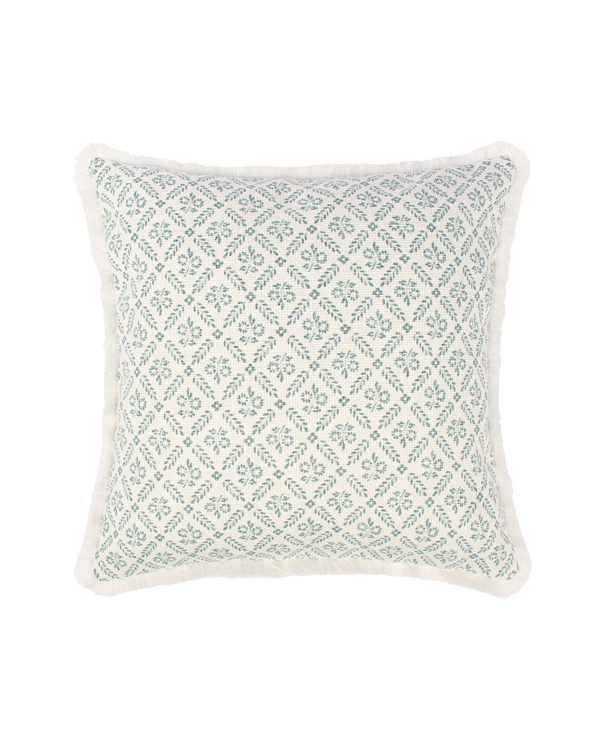 Levtex Melange Stitch Fringe Decorative Pillow, 18" X 18" In Spa