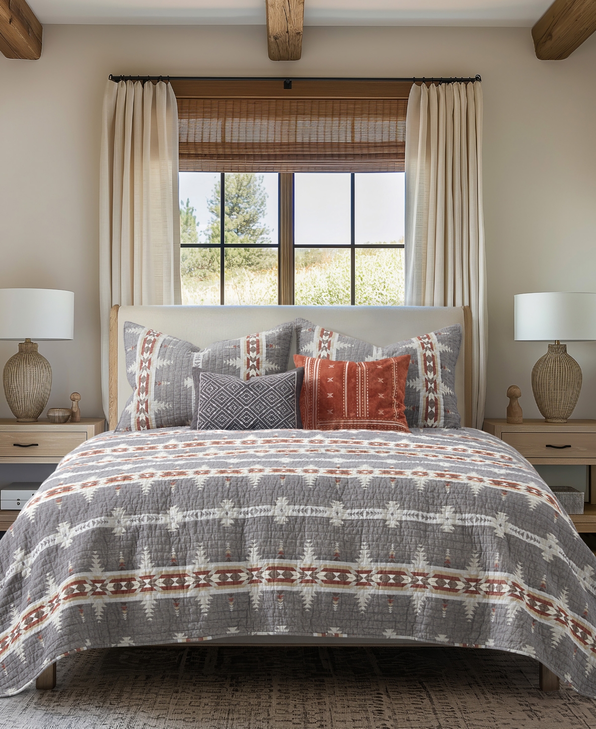 Levtex Corrales Stitch Decorative Pillow, 18" X 18" In Rust