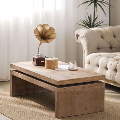 Streamdale Versatile 2-Tier Wood Coffee Table (48"x24"x16")