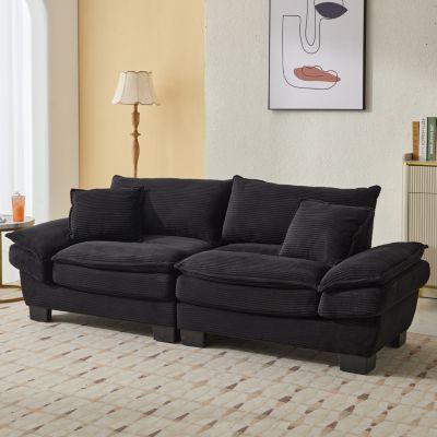  Corduroy Sofa Sleeper Couch with Pillows