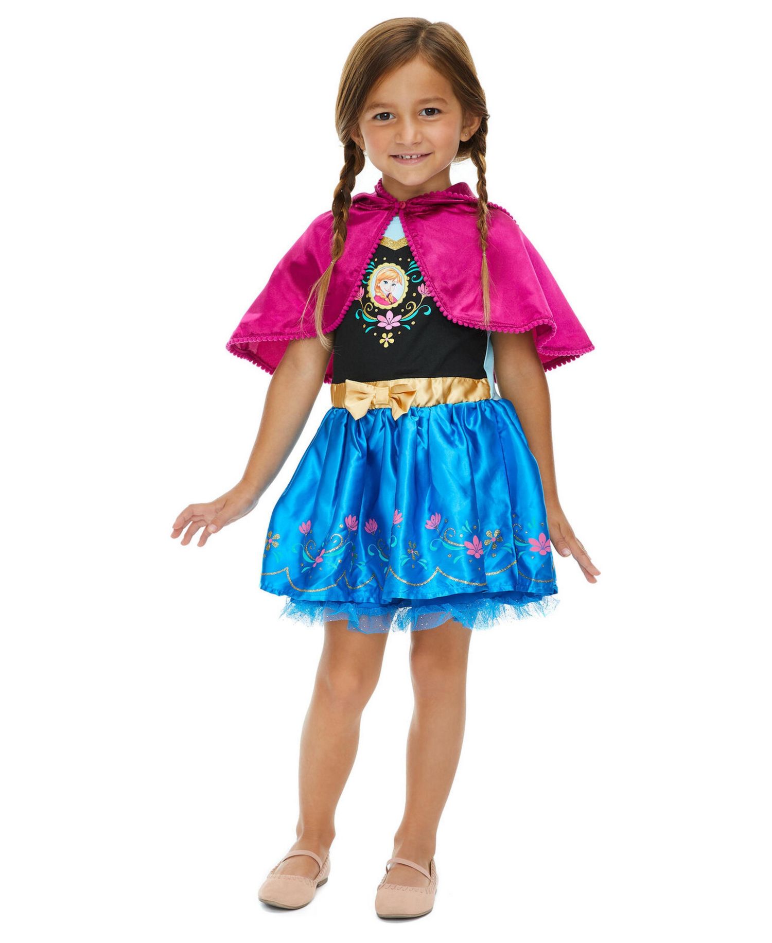 Big Girls Princess Anna Cosplay Hooded Dress