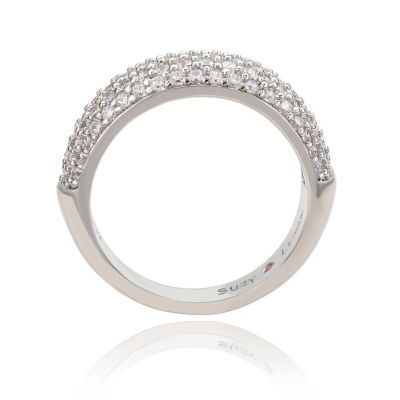 Sterling Silver Cubic Zirconia Thick Pave Band