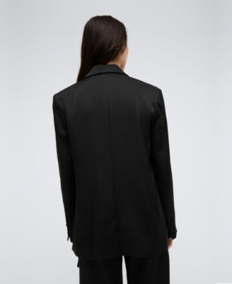 Kenneth Cole Womens One-Button Notch-Collar Satin Jacket - High-Rise Satin Double Cargo Pants 13690₽