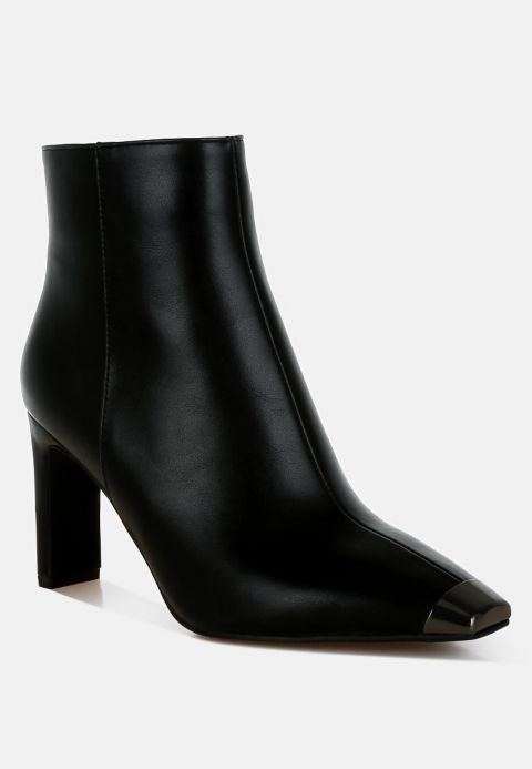 Женские ботинки London Rag Orca Metallic Cap Toe Faux Leather, цвет: Чёрный гладкий