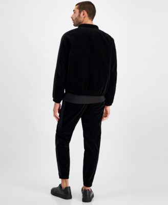 A|X Armani Exchange Men's Full-Zip Velour Bomber Jacket - Macy's