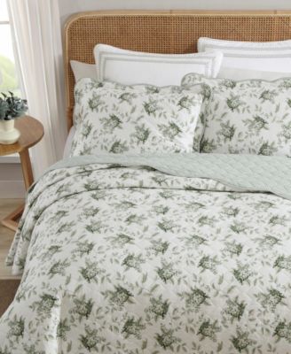 Laura Ashley CLOSEOUT! Portland Floral Reversible 2-Pc. Quilt Set, Twin