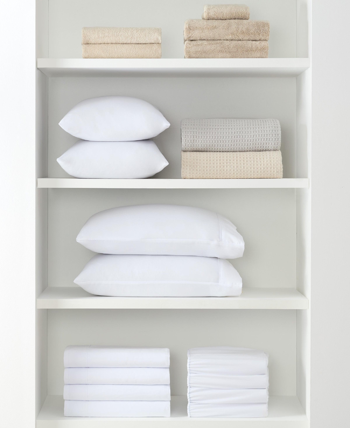 Arkwright Home Lulworth Pillowcases (12 Pack), Size, Cotton Polyester Blend, 180 Thread Count - White