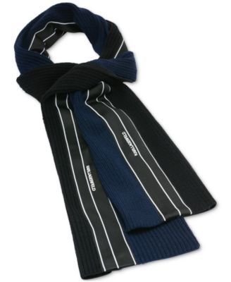 Мужской шарф в полоску с двухцветным логотипом Karl Lagerfeld