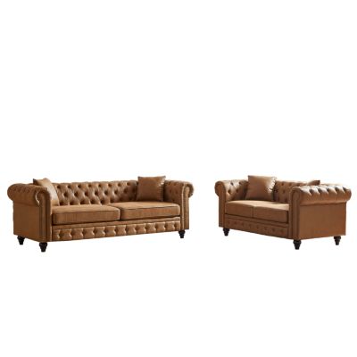 Modern 3+2 Sofa with Solid Wood Frame