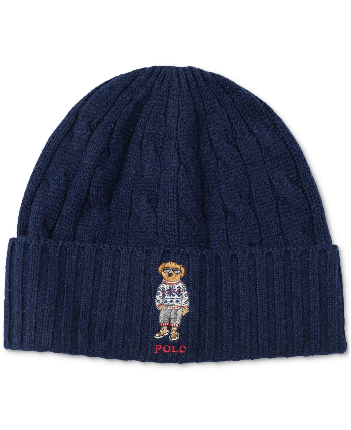 Polo Ralph Lauren Men's Holiday Bear Cable Beanie In Newport