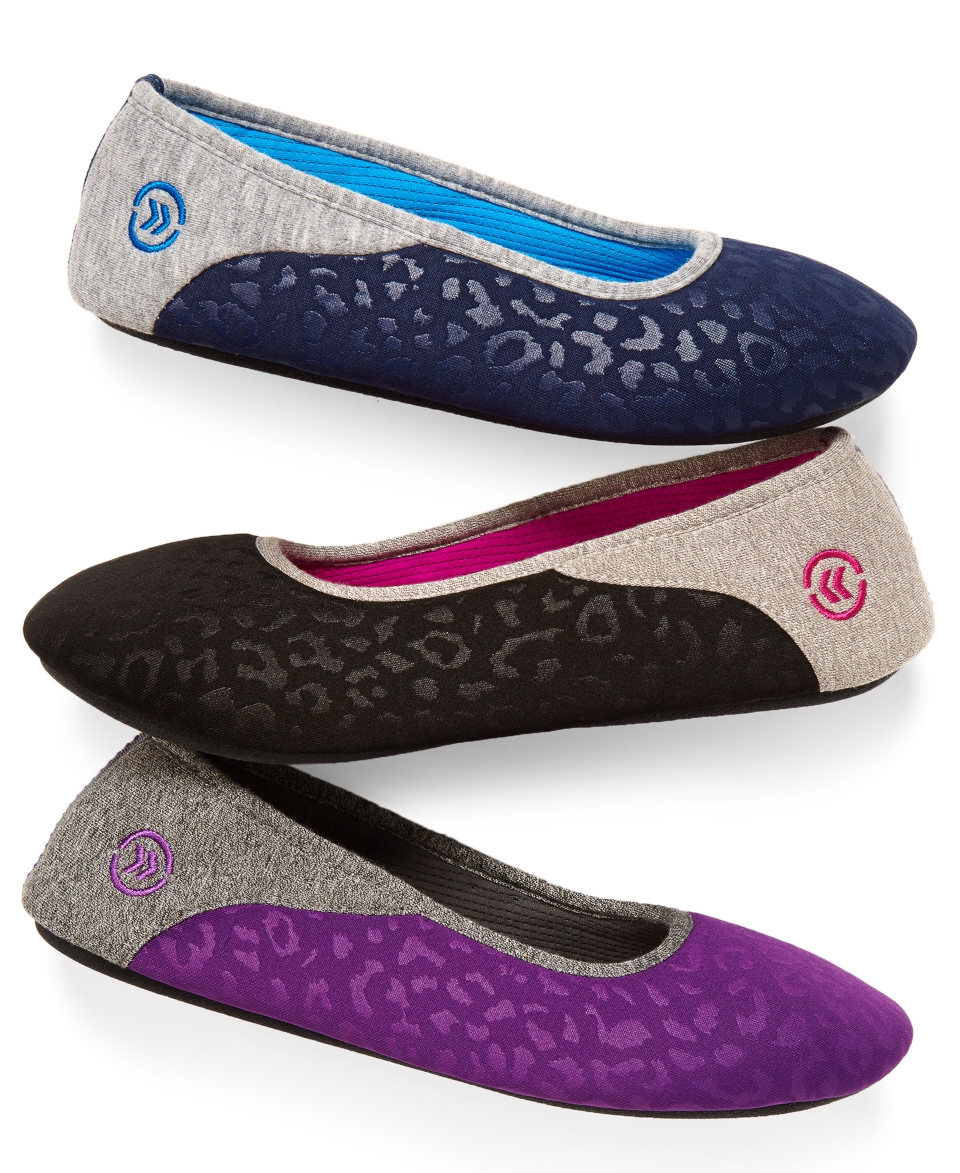 Isotoner Signature Active Cheetah Sport JJ Ballerina Slippers