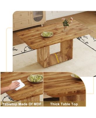 Table and chair set. Modern dining table with MDF top and beautiful MDF legs. Comes with brown comfortable chair with seat and metal legs. Suitable for a wide range of decorative styles.