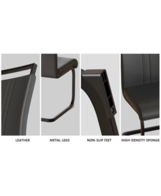 Streamdale Black MDF Dining Table and PU Dining Chair Set of 4