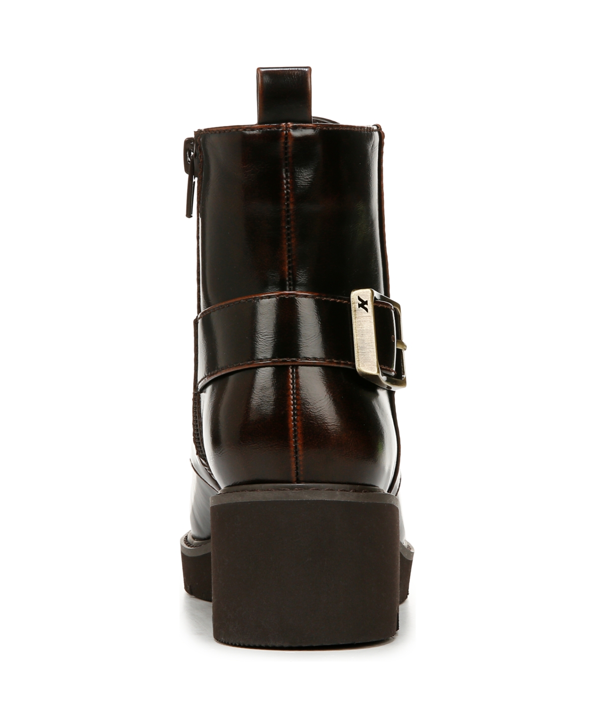 Naturalizer Cabaret Lace-up Booties In Dark Brown Faux Leather