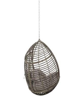 Elegant Teardrop Rattan Hanging Chair With Plush Cushions