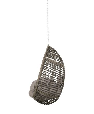 Elegant Teardrop Rattan Hanging Chair With Plush Cushions