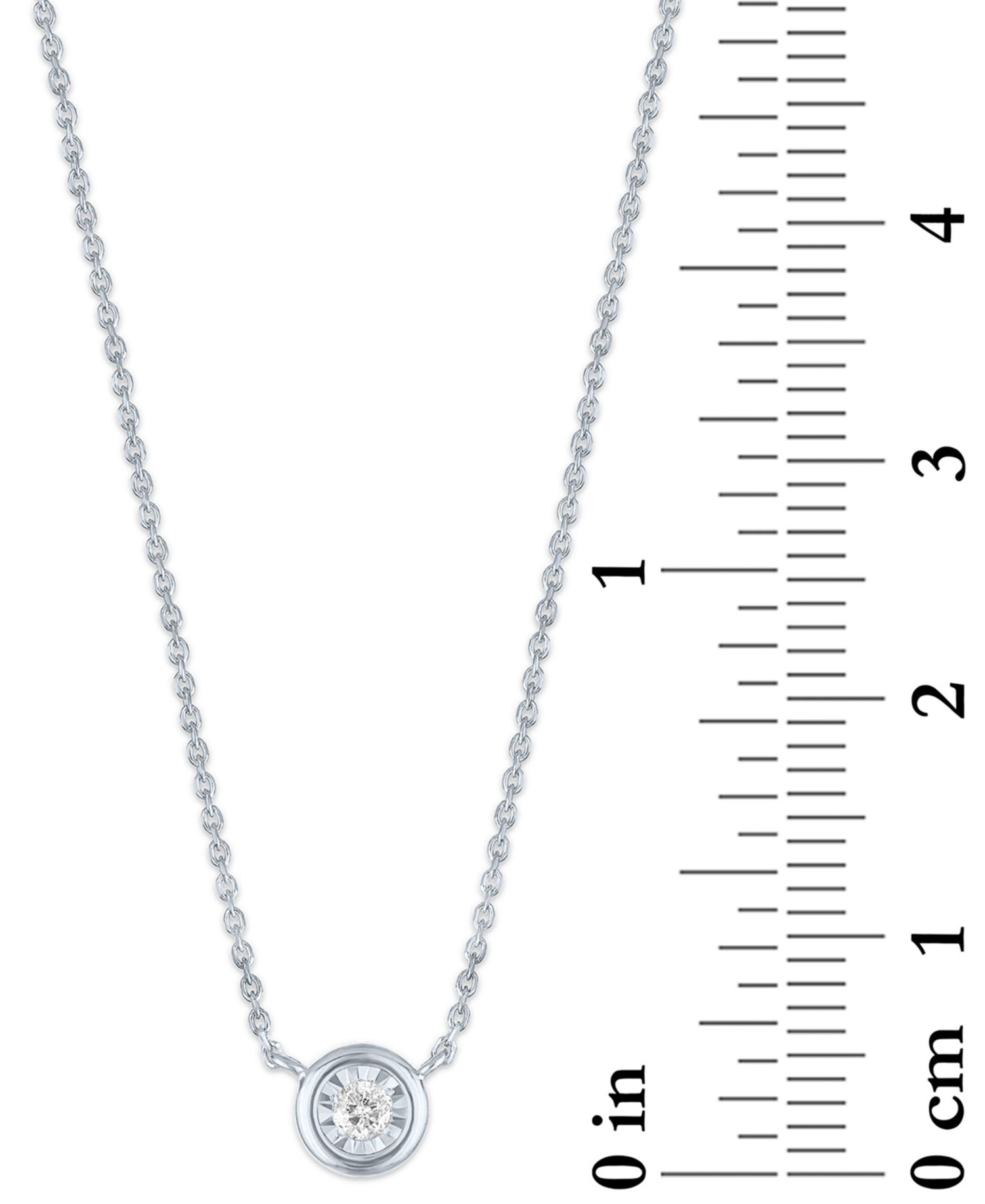 Diamond Bezel 18" Pendant Necklace (1/20 ct. t.w.) in 10k White or Yellow Gold