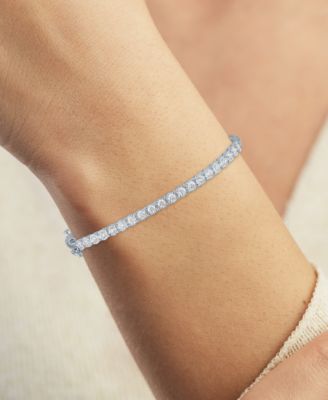 Lab-Grown Diamond Prong Bangle Bracelet (1 ct. t.w.) in Sterling Silver or 14k Gold-Plated Sterling Silver