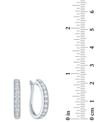 Lab-Grown Diamond Hoop Earrings (1 ct. t.w.) in Sterling Silver or 14k Gold-Plated Sterling Silver