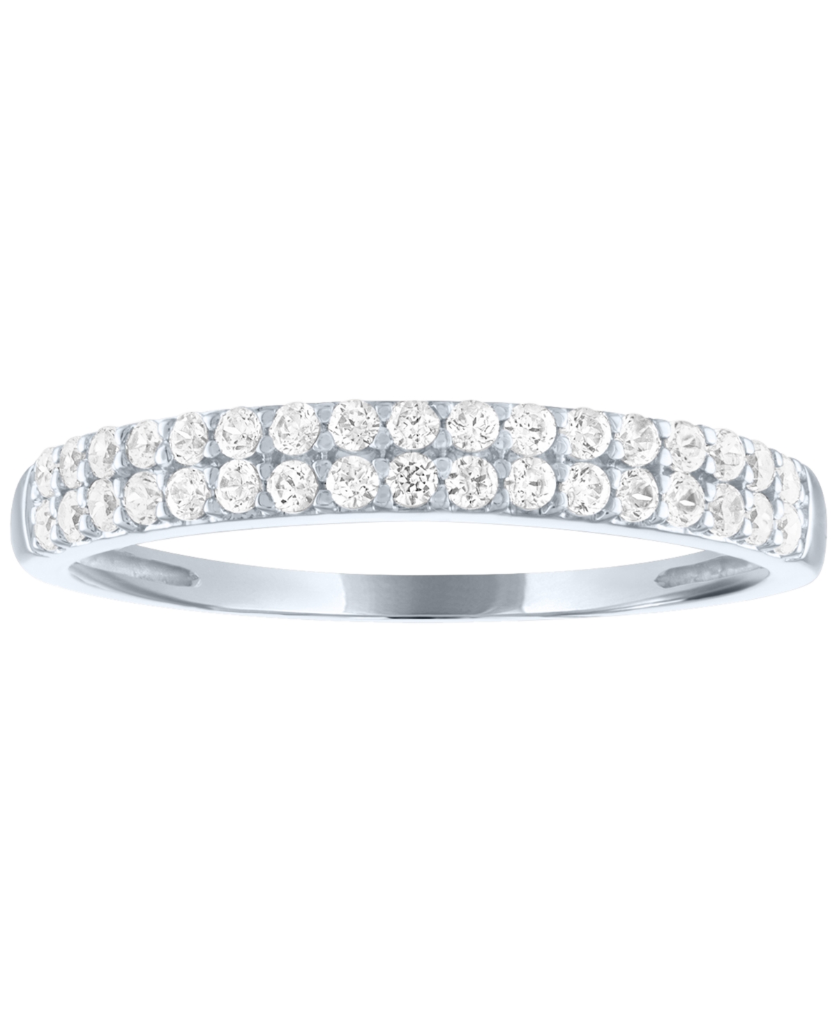 Forever Grown Diamonds Lab-grown Two-row Diamond Ring (1/3 Ct. T.w.) In 10k White Gold In White Gold