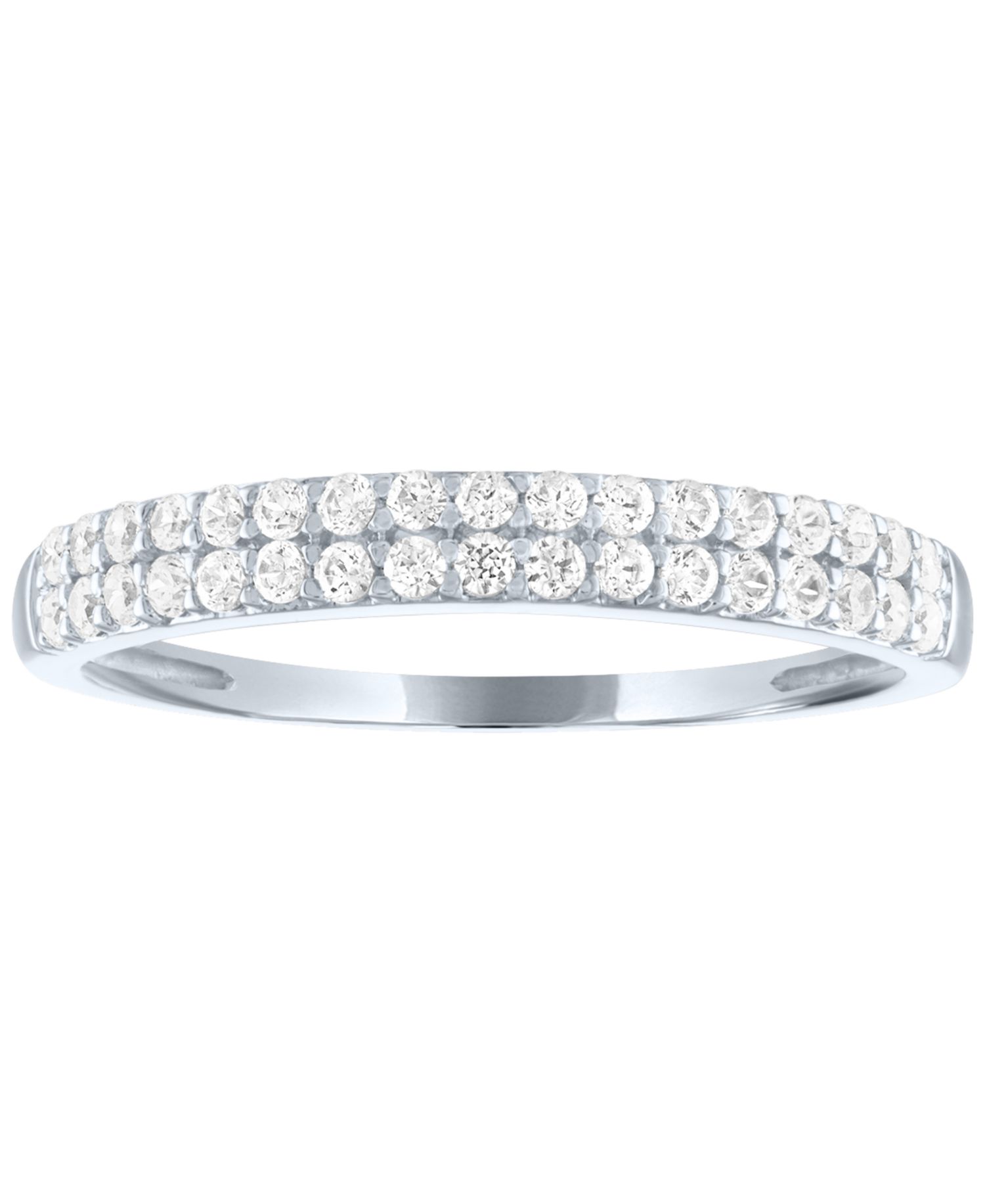 Lab-Grown Two-Row Diamond Ring (1/3 ct. t.w.) in 10k White Gold