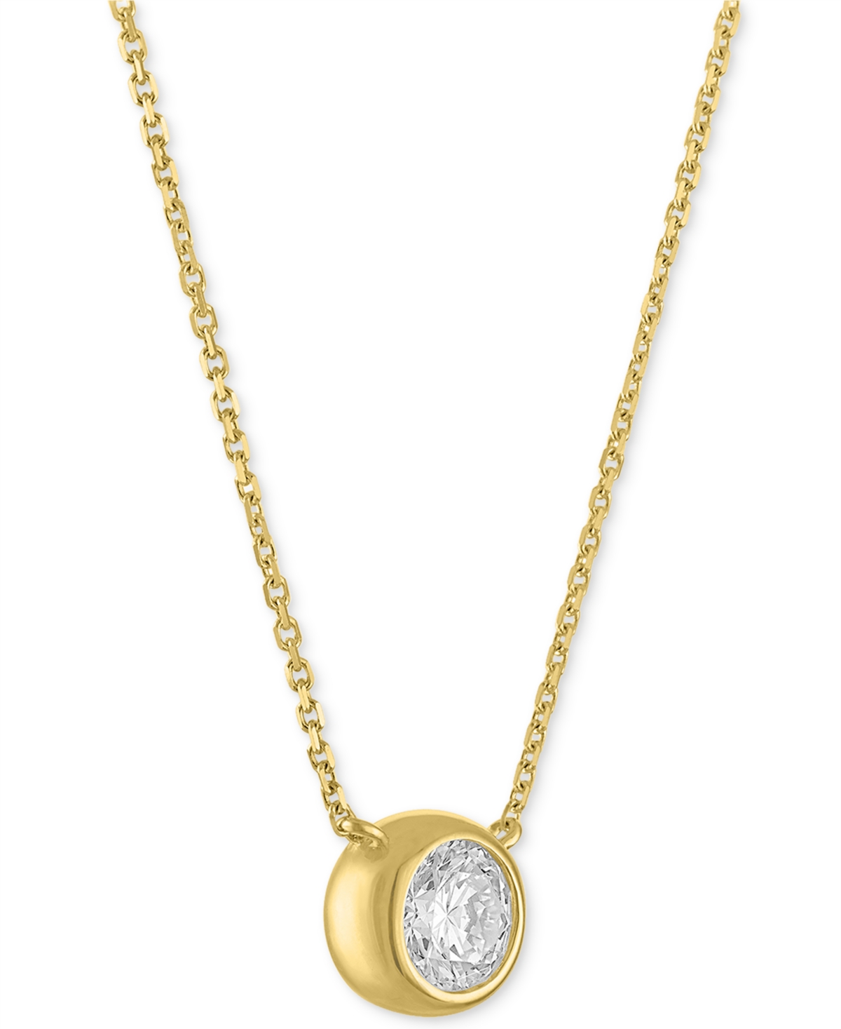 Forever Grown Diamonds Lab-grown Diamond Bezel Necklace (1/3 Ct. T.w.) In 10k Yellow Gold In Yellow Gold