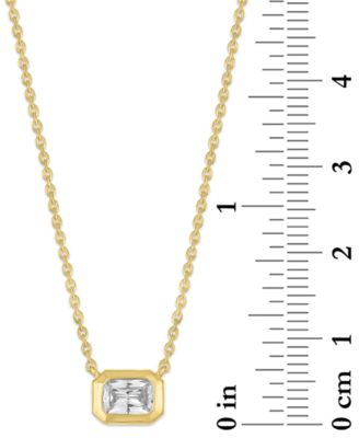 Lab-Grown Emerald-Cut Diamond Bezel Necklace (1/3 ct. t.w.) in 10k Yellow Gold