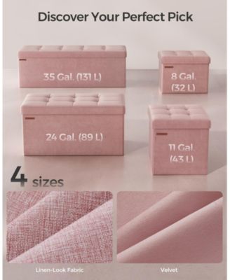 Foldable Storage Ottoman Bench for Living Room, Bedroom, Dark Grey