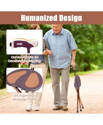 Lightweight Adjustable Folding Cane Seat Aluminum Alloy Crutch Chair With Light