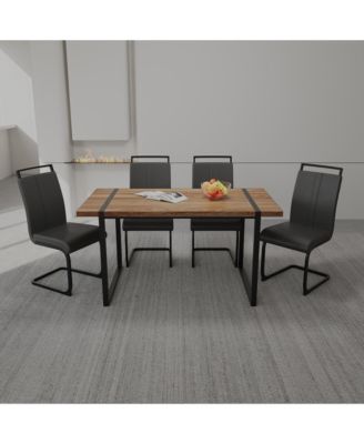 Streamdale 59" Rustic Dining Table & Armless Chairs Set (4