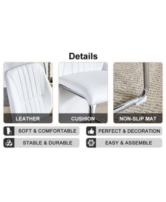 Table and chair set, modern luxurious white imitation marble pattern MDF dining table, rectangular dining table, matched with uniquely shaped PU high backrest seats, Suitable for various occasions.