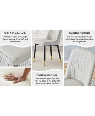 Table and chair set.Modern rectangular dining table with black textured stickers glass tabletop and gold plated metal legs.Paired with 6 comfortable chairs with PU seats and black metal legs.