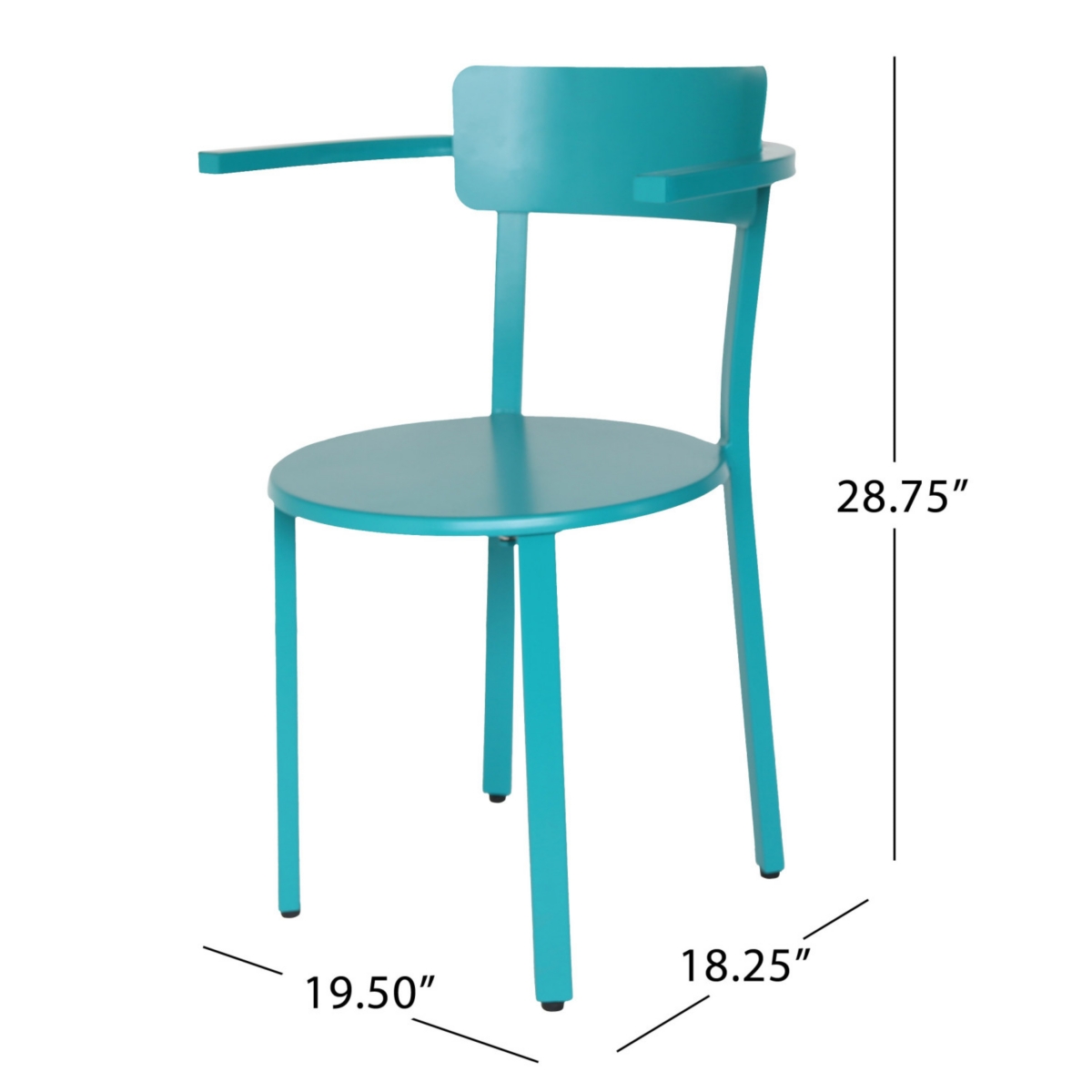 Streamdale Furniture ElegantBistro Set For Two: Durable Iron, Matte Finish - Teal