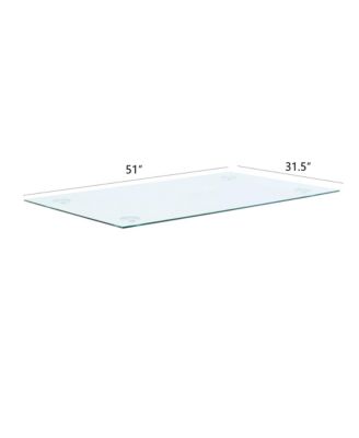 Elegant Rectangular Glass Table Modern Minimalism, Easy Assembly