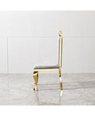 Grey Streamlined High Back Dining Chair (Set of 2)