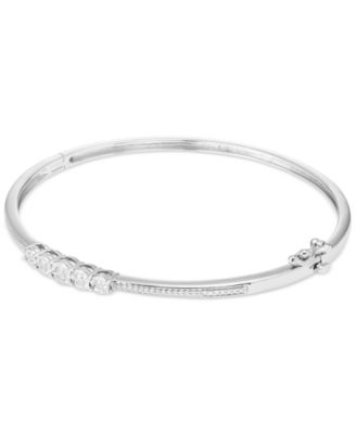 Diamond Five Stone Bangle Bracelet (1/4 ct. t.w.) in Sterling Silver