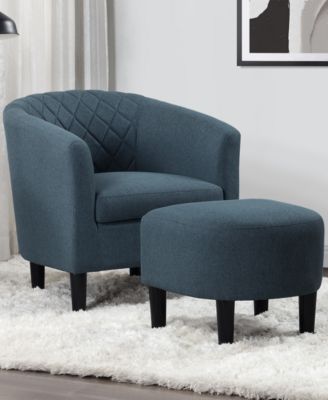 27.75" Polyester Roosevelt Accent Chair with Ottoman