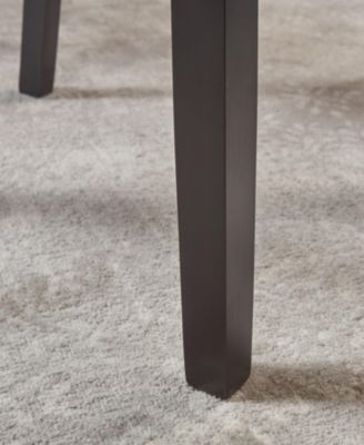 Streamdale 2 Upholstered Barstools, 27", Dark Charcoal/Walnut