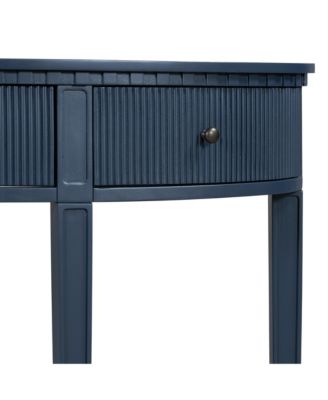 Pine Veneer Striped Console Table