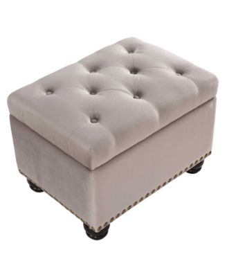 24" Velvet 5th Avenue Storage Ottoman