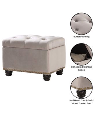 24" Velvet 5th Avenue Storage Ottoman