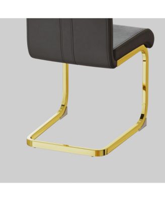 Modern Faux Leather High Back Dining Chairs (Set of 2)