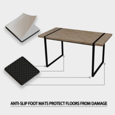  4-Piece Industrial Dining Table and Armless Chair Set