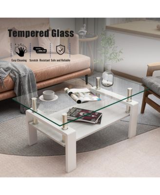 Modern Glass Rectangle Coffee Table