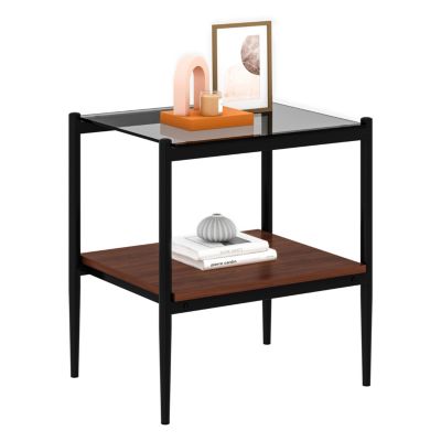 Rectangle End Table set (2), Glass Top