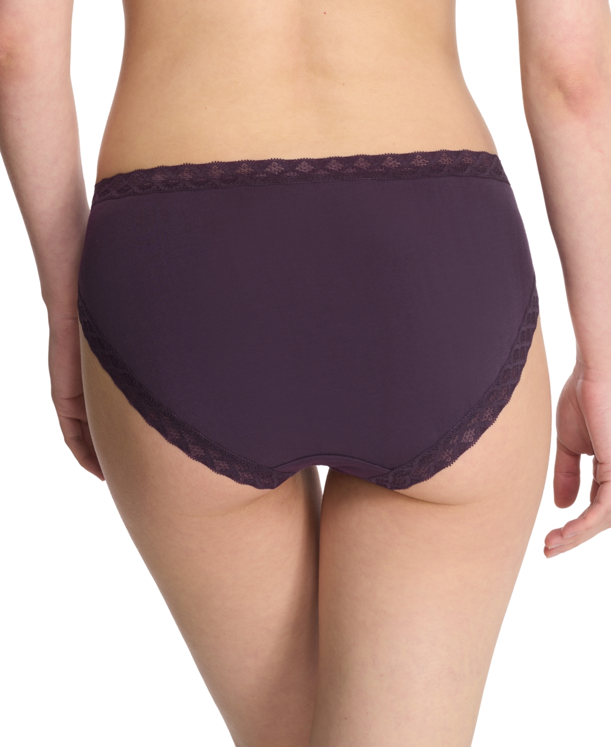 Natori Bliss Lace-trim Cotton French-cut Brief Underwear 152058 In Verbena